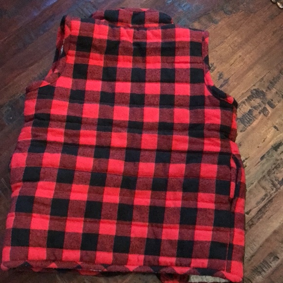 Mud Pie Red Flannel Plaid Vest Size 4t 5t - Picture 6 of 8